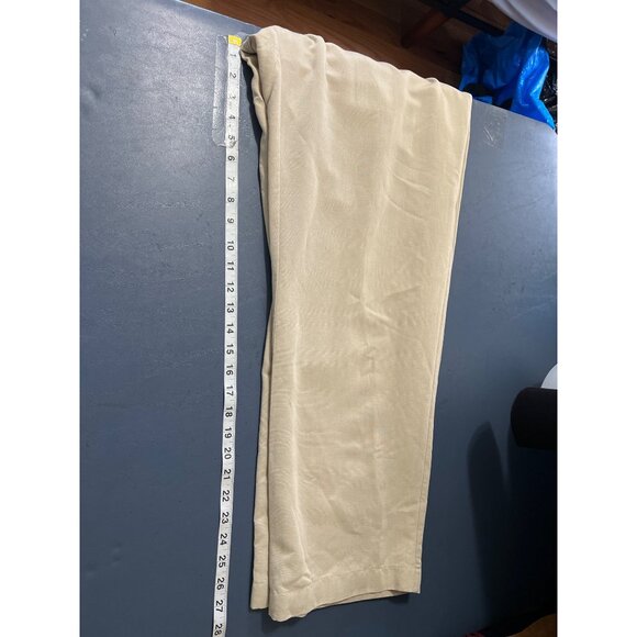 Linen Blend Beige Drawstring Pants Sz  16 Wide Leg Beach Boho Coastal Lagenlook - Picture 5 of 11